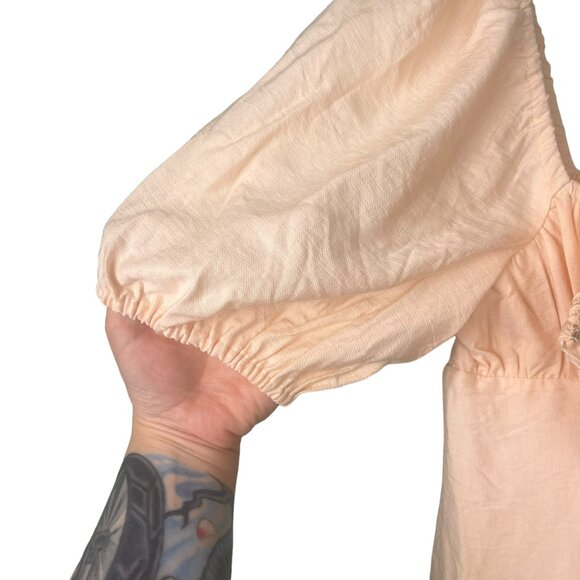 NWT BCBGeneration Dress Womens SZ M Babydoll Peasant Prairie Puff Sleeve Cottage - Picture 4 of 9